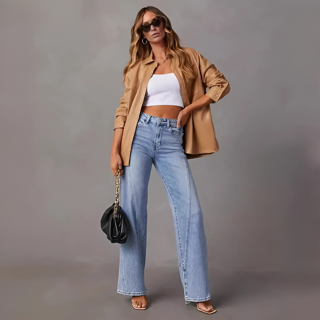 Damskie Jeansy Wide Leg