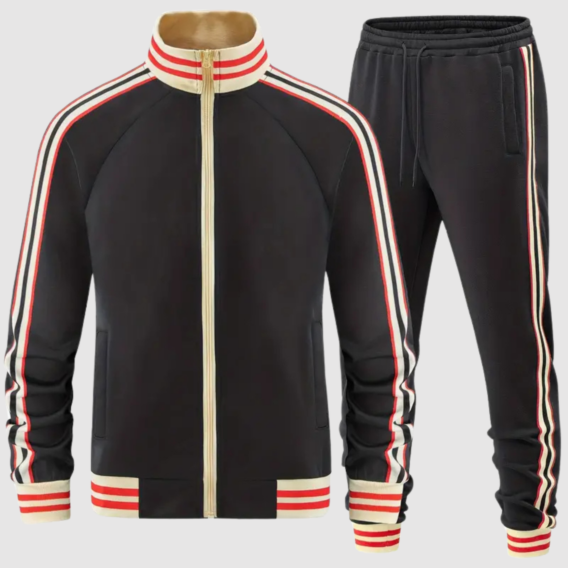 Męski Striped Trainingsanzug z Reißverschluss