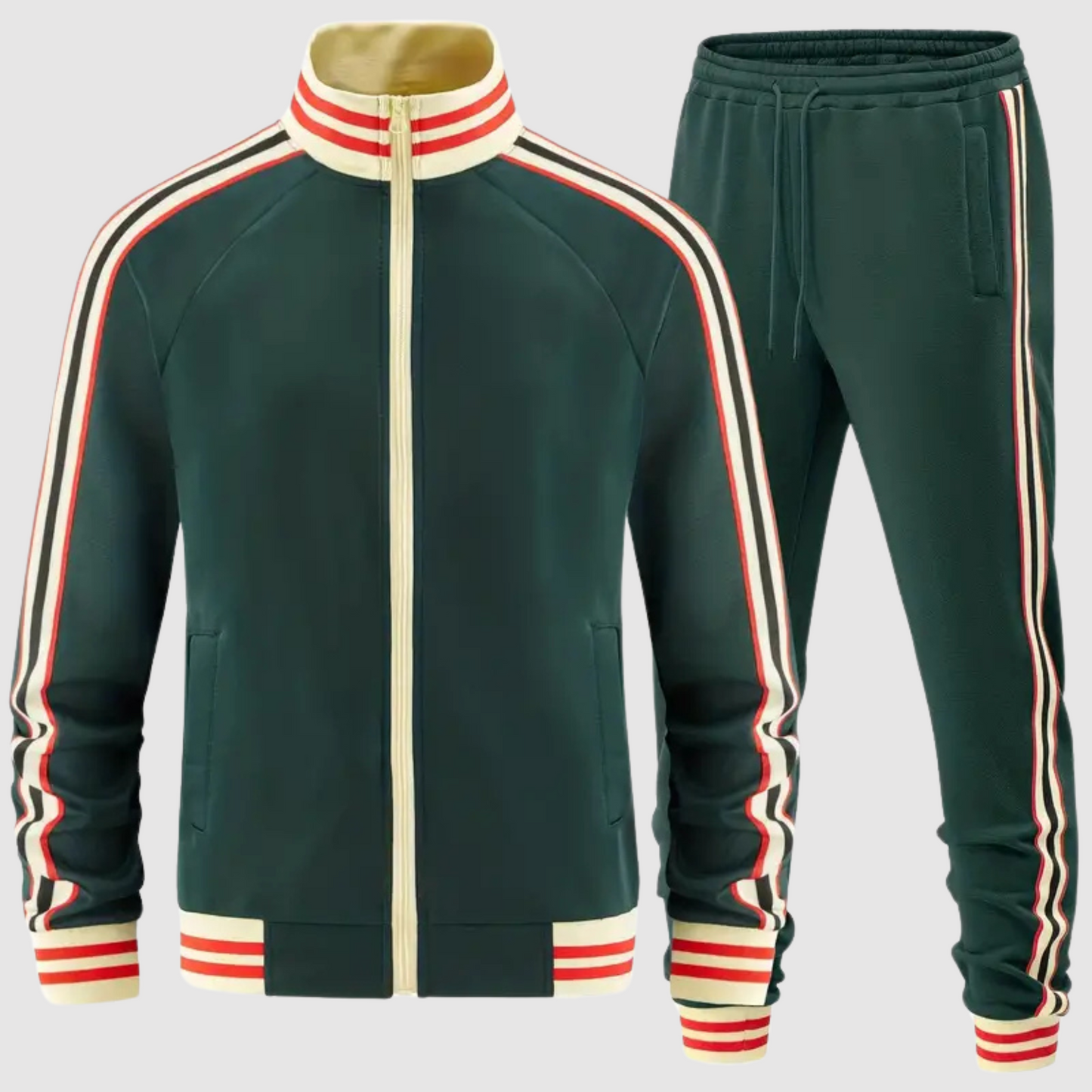 Męski Striped Trainingsanzug z Reißverschluss