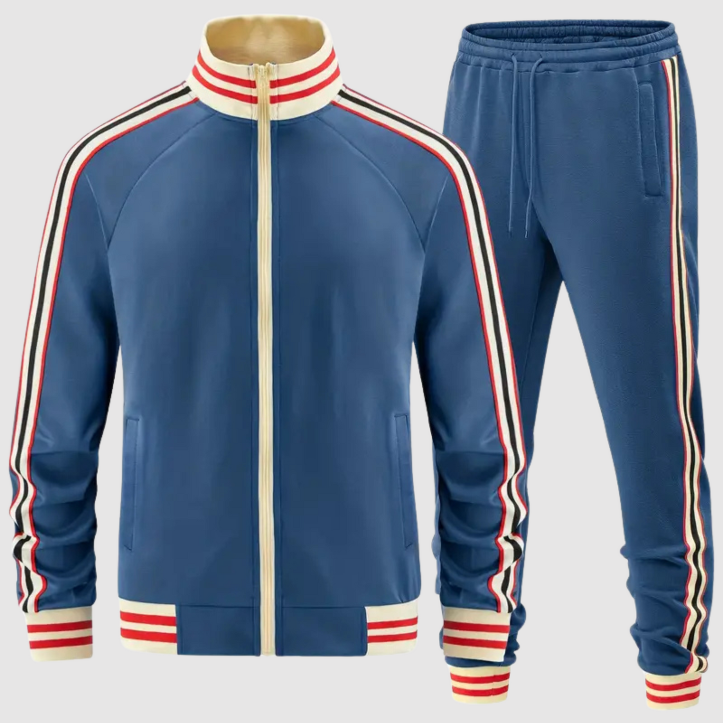 Męski Striped Trainingsanzug z Reißverschluss