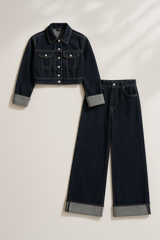 Zestaw Damski Oversized z Denimu