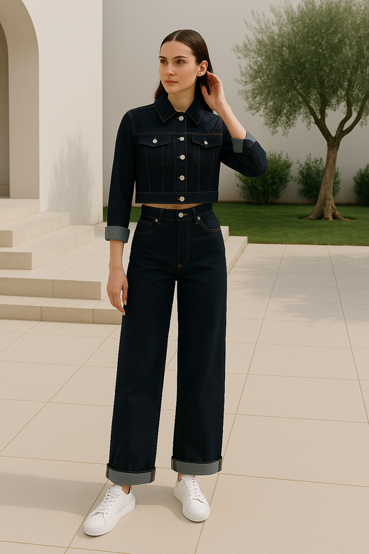 Zestaw Damski Oversized z Denimu