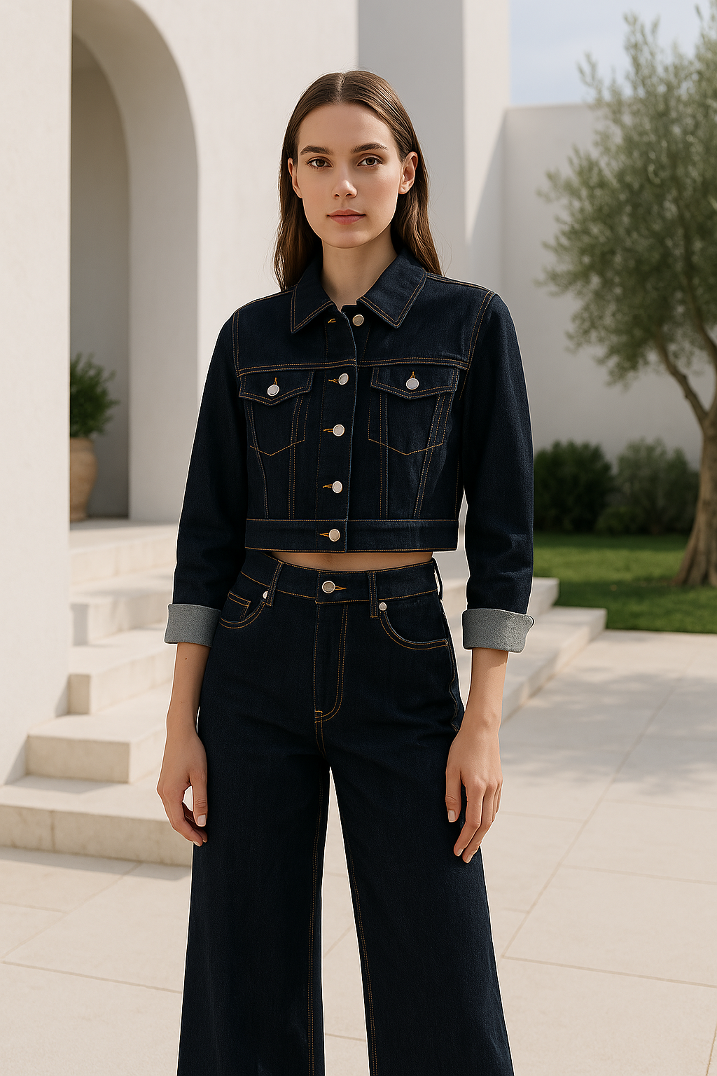 Zestaw Damski Oversized z Denimu